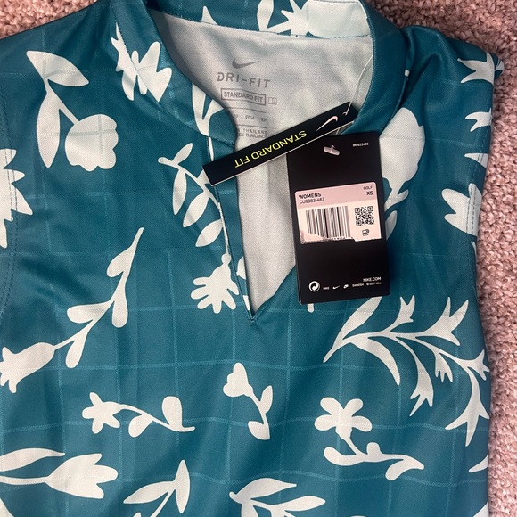 NEW! Women’s adidas Teal and White Floral Tank Top- XS - Picture 3 of 4